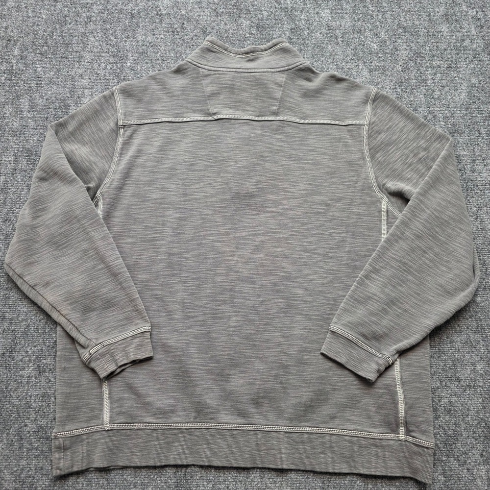 Tommy Bahama Tobago Bay Men's XXL Gray Cotton Tencel Quarter Zip Pullover Marlin - Picture 3 of 15